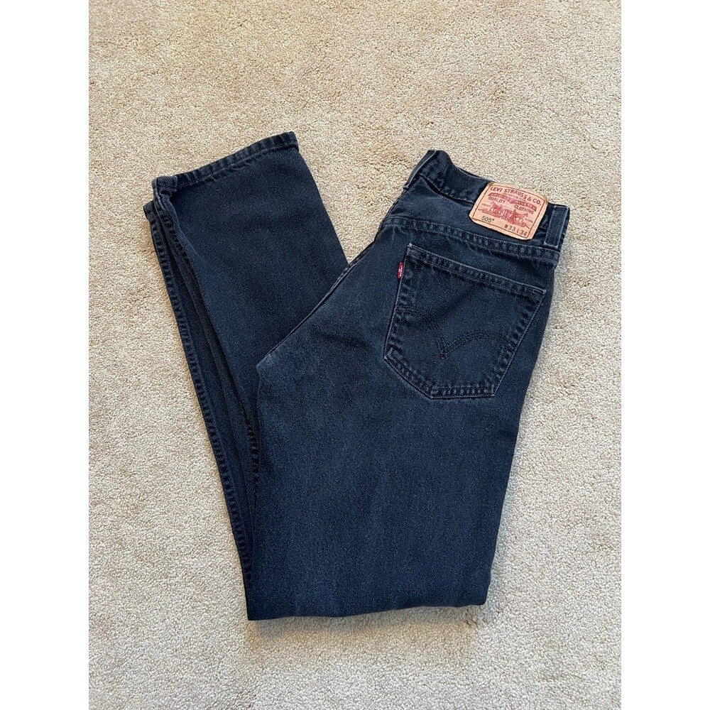 Levi's 505 Regular Fit Jeans - Men’s 33 x 34 Black